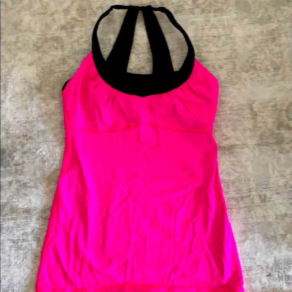 Lululemon pink and black tank size 4